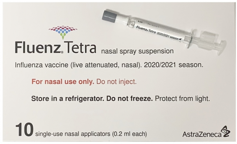 vacuna para la gripe intranasal Fluenz Tetra, la vacuna para la gripe intranasal